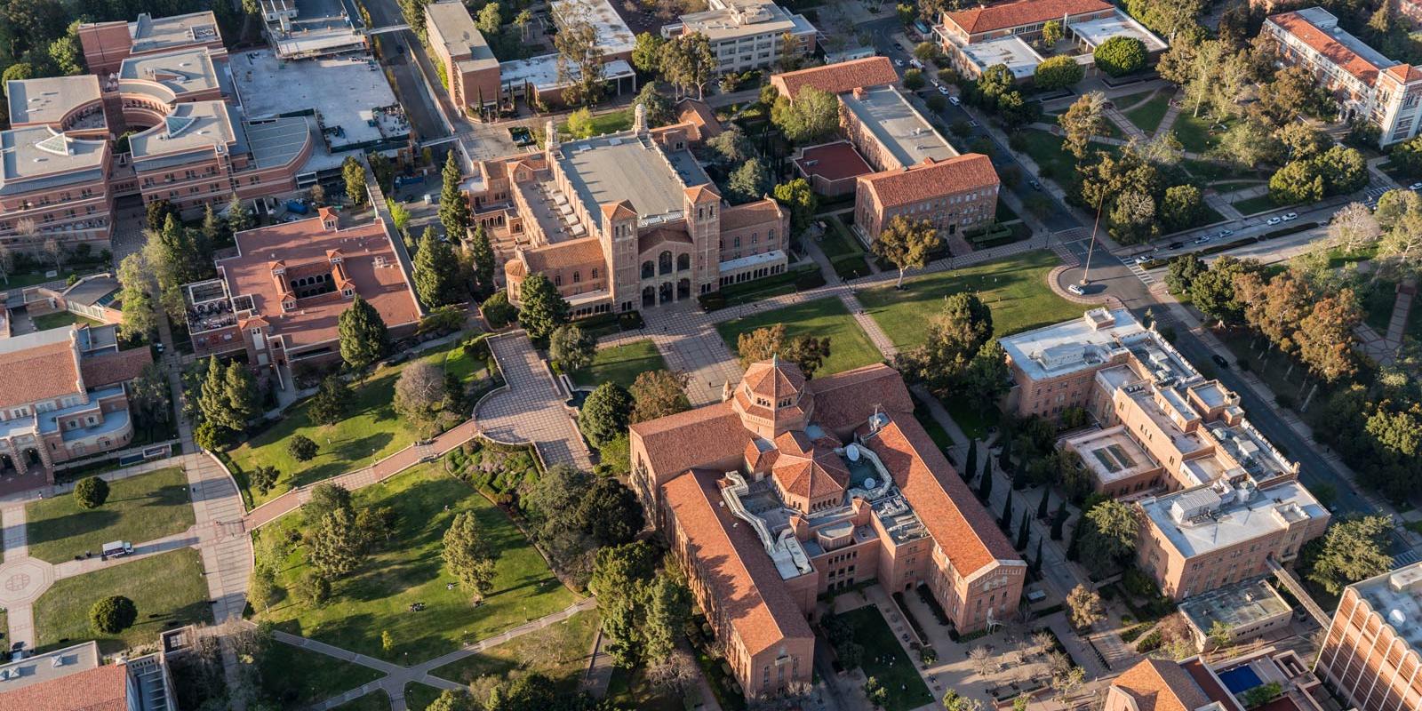 Ariel view of University of California Los Angeles Campus.
